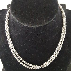 Silver Tone Rope Chain Necklace